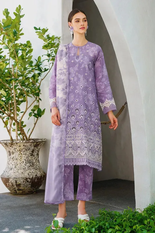 Baroque Lawn Collection 24 Purple Organza – view 1 – Poshaq