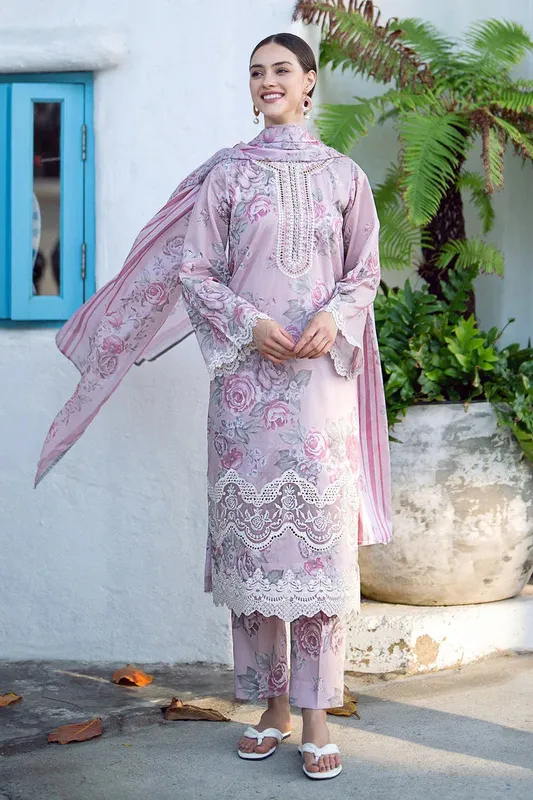 Baroque Lawn Collection 24 Purple Organza – view 1 – Poshaq