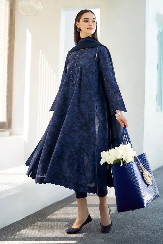 Baroque Lawn Collection 24 Blue Organza – view 1 – Poshaq