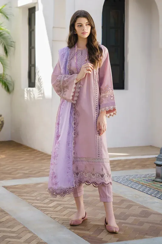 Baroque Luxury Pret 24 Pink Jacquard – view 1 – Poshaq