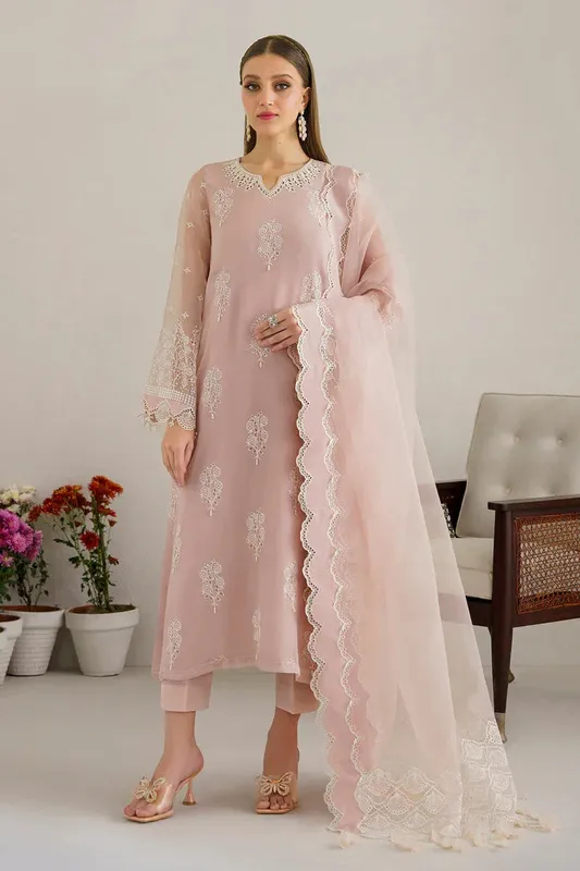 Baroque Luxury Pret 24 Pink Organza – view 1 – Poshaq