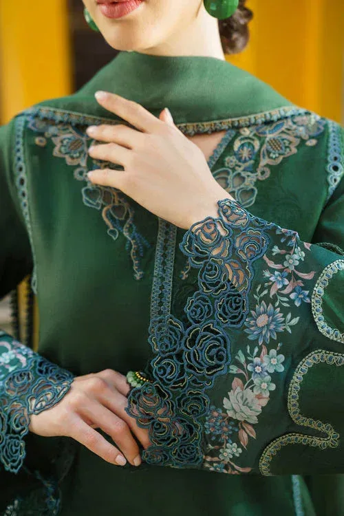 Baroque Luxury Pret 24 Green Jacquard – view 3 – Poshaq