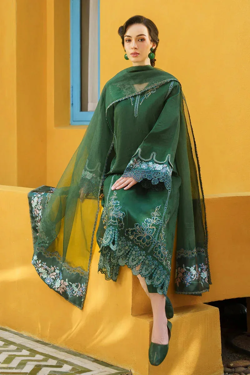 Baroque Luxury Pret 24 Green Jacquard – view 4 – Poshaq