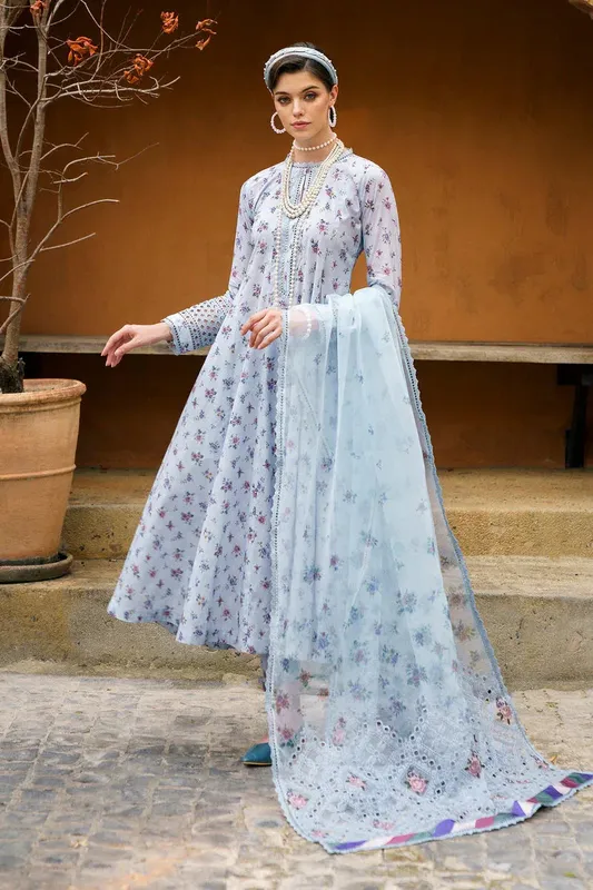 Baroque Luxury Pret 24 Blue Organza – view 1 – Poshaq