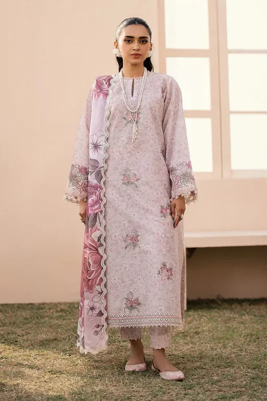 Baroque Luxury Pret 24 Pink Organza – view 1 – Poshaq