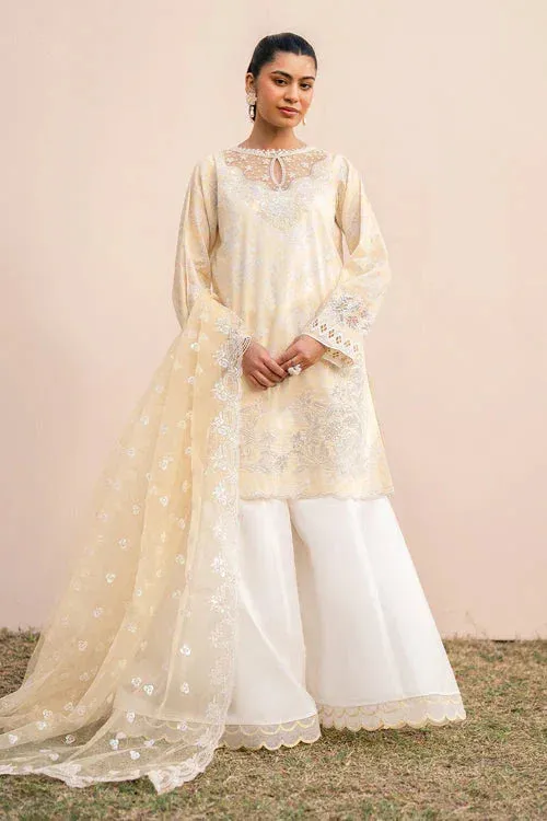Baroque Luxury Pret 24 Off White Organza – view 1 – Poshaq