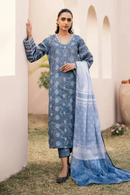 Baroque Luxury Pret 24 Blue Organza – view 1 – Poshaq