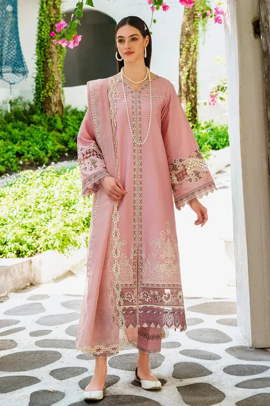 Baroque Luxury Pret 24 Pink Jacquard – view 1 – Poshaq