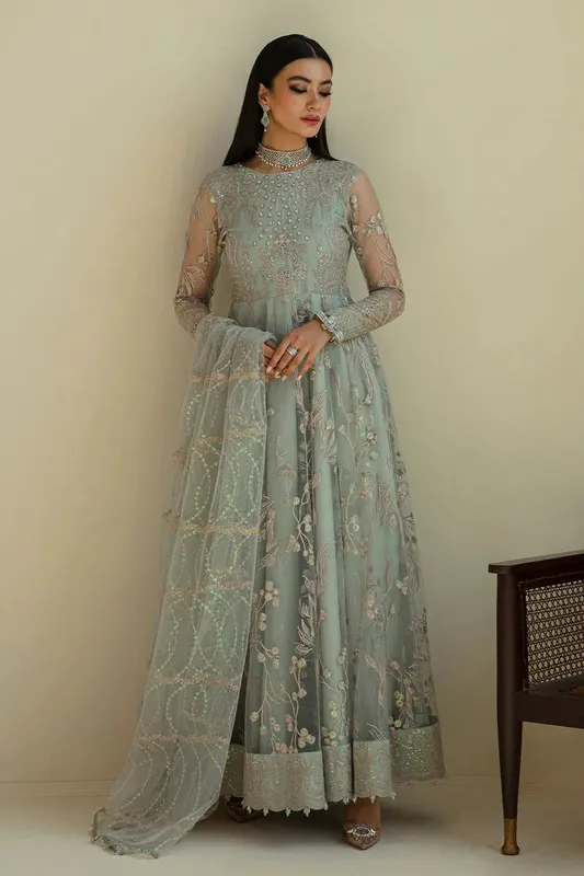 Baroque Luxury Pret 24 Green Silk – view 1 – Poshaq