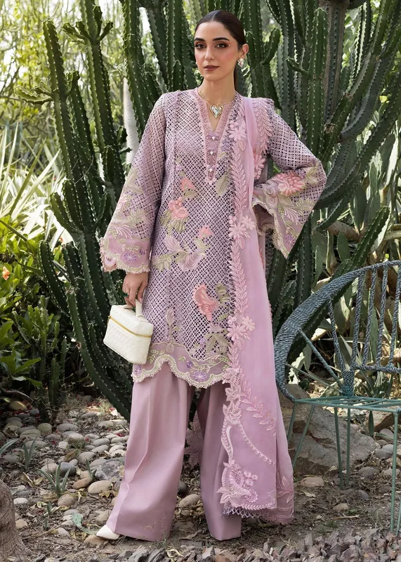 Crimson Tasawar 25 Lilac Georgette – view 1 – Poshaq