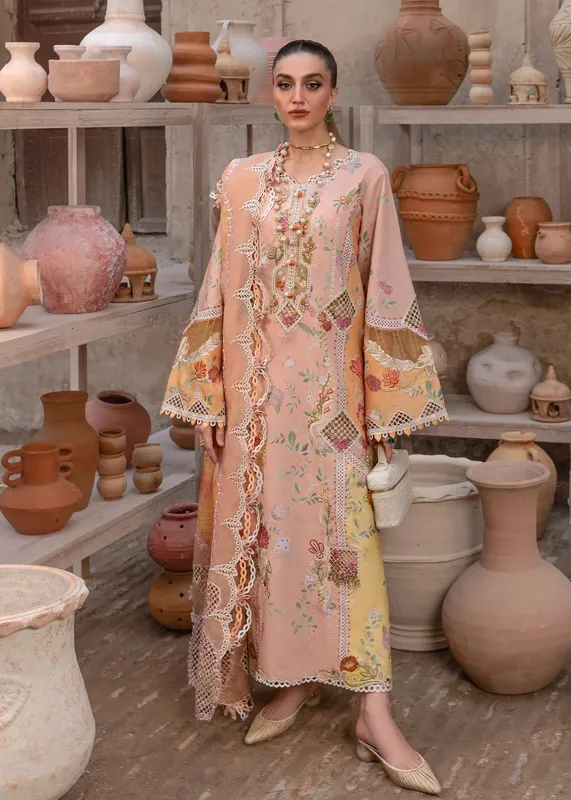 Crimson Tasawar 25 Peach Pink Organza – view 1 – Poshaq