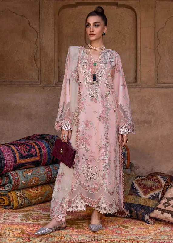 Crimson Tasawar 25 Pink Georgette – view 1 – Poshaq