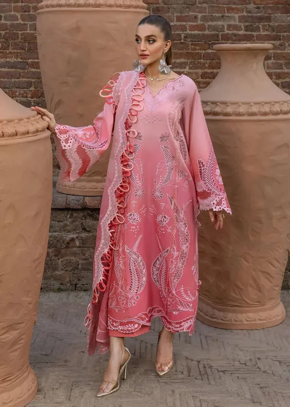 Crimson Tasawar 25 Pink Georgette – view 1 – Poshaq