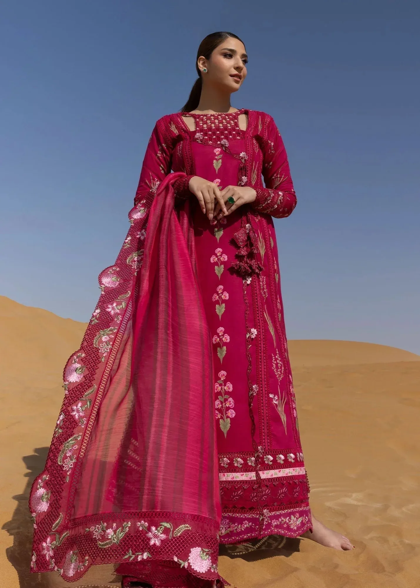 Crimson Floe by Crimson Magenta Organza – view 1 – Poshaq