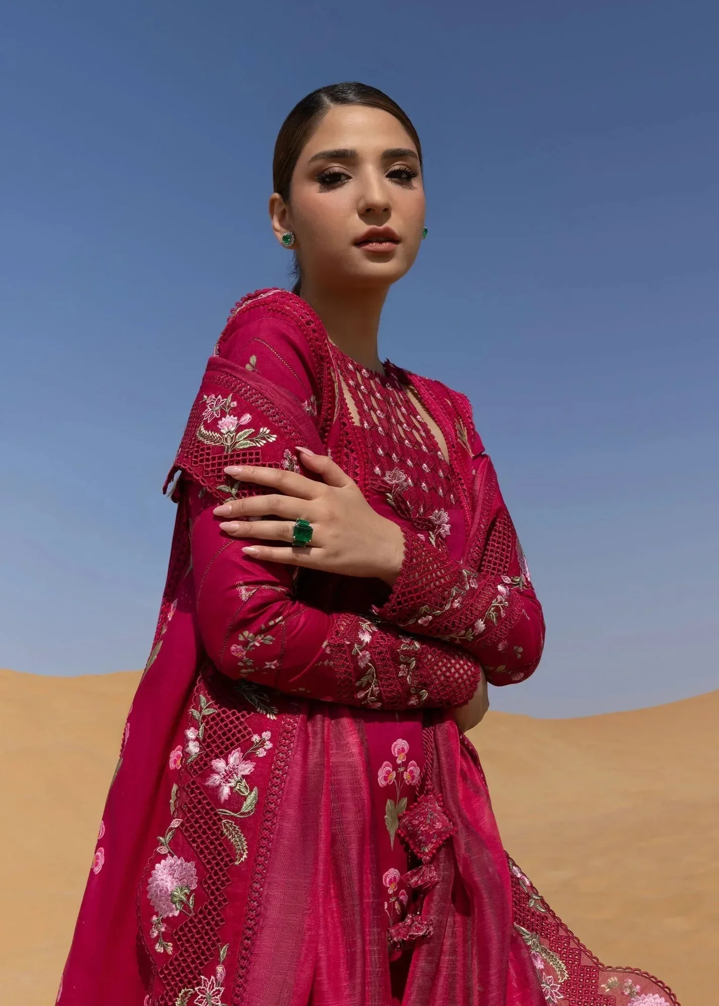 Crimson Floe by Crimson Magenta Organza – view 3 – Poshaq