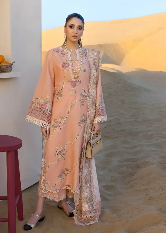 Crimson Floe by Crimson Peach Pink Organza – view 1 – Poshaq