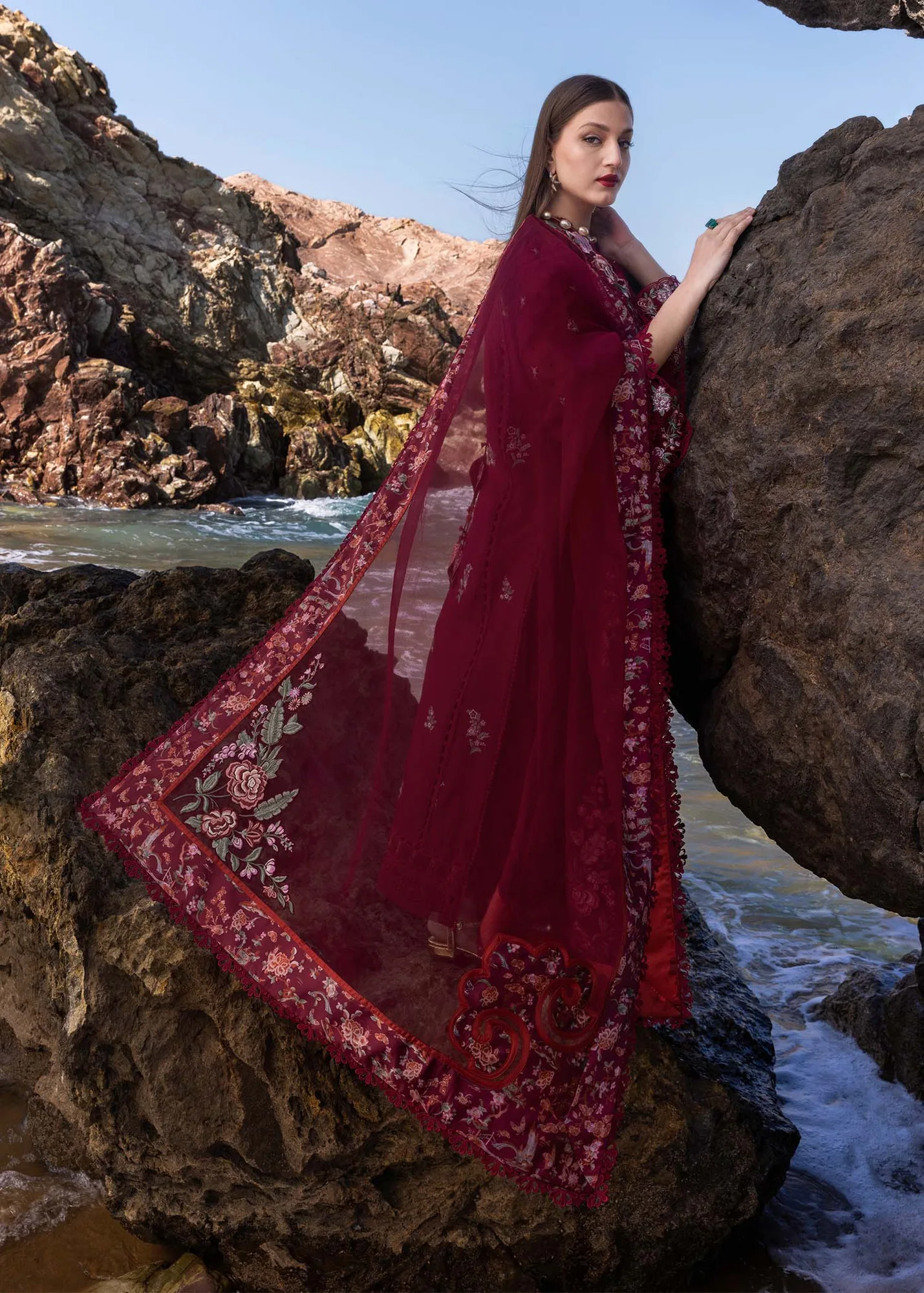 Crimson Floe by Crimson Berry Organza – view 2 – Poshaq