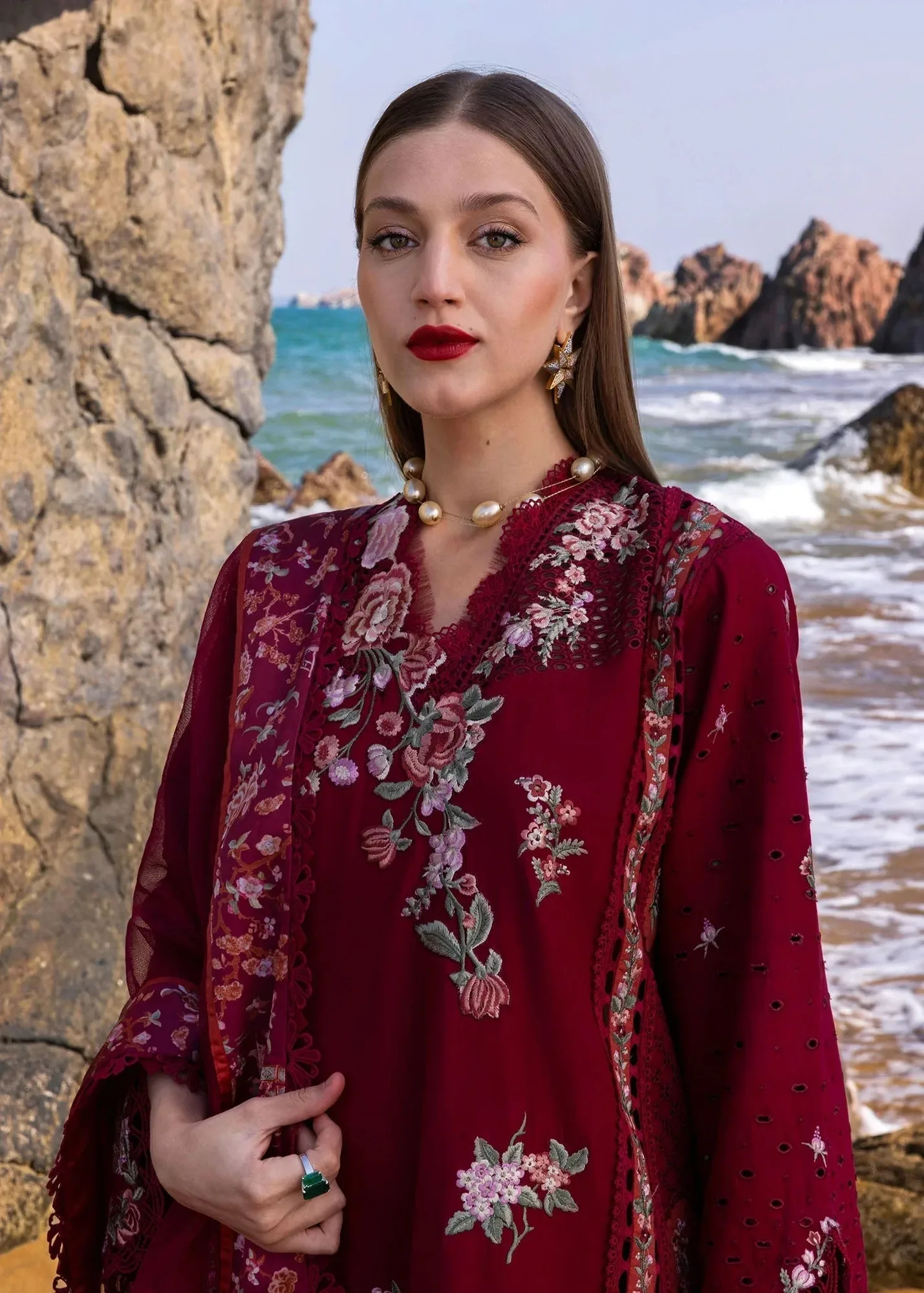 Crimson Floe by Crimson Berry Organza – view 3 – Poshaq