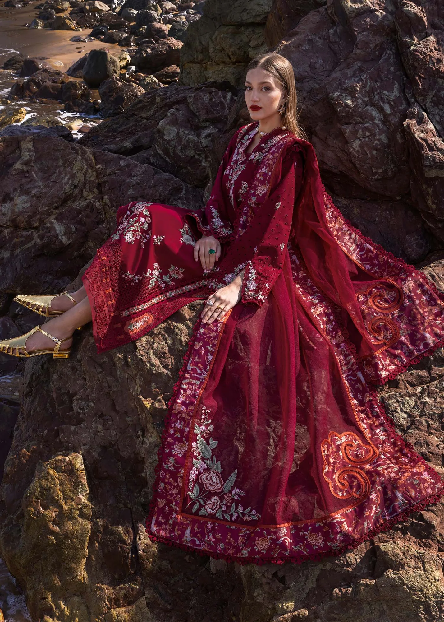 Crimson Floe by Crimson Berry Organza – view 5 – Poshaq