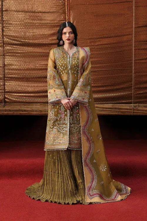 Ayzel Kaashvi Wedding Formals 25 Mustard Raw Silk – view 1 – Poshaq