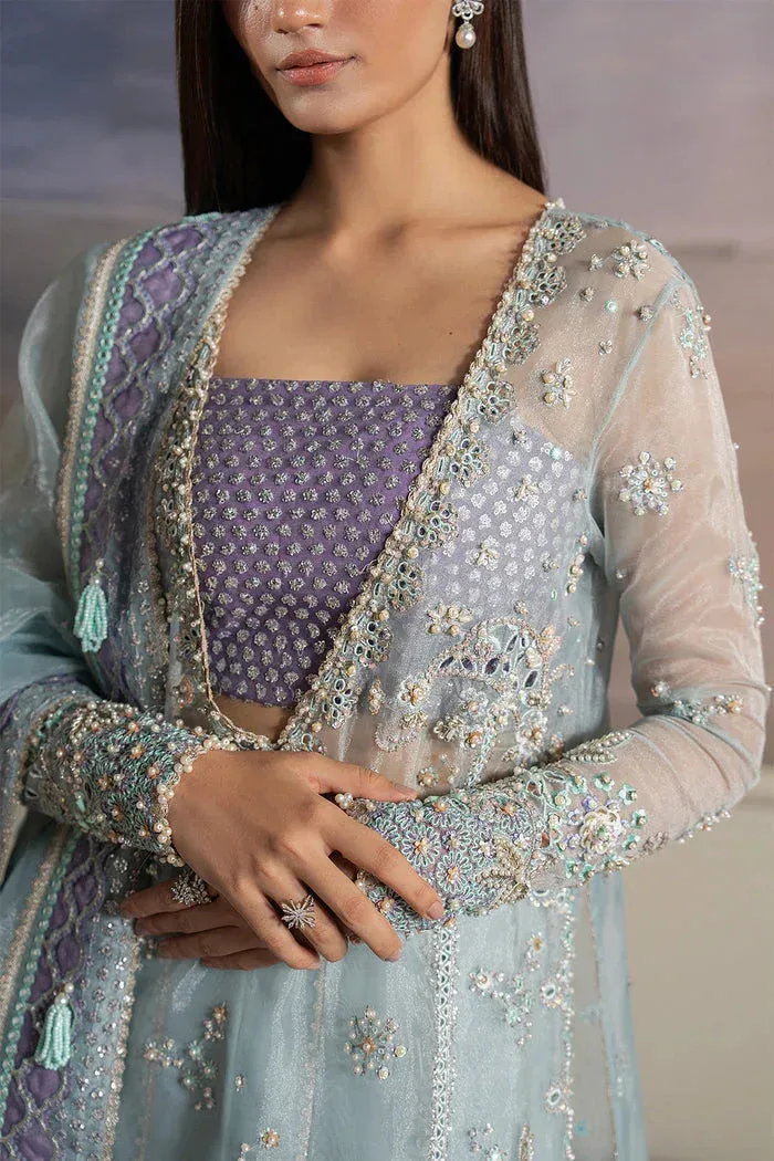 Ayzel Solaris Wedding Formals 25 Ice Blue Organza – view 3 – Poshaq