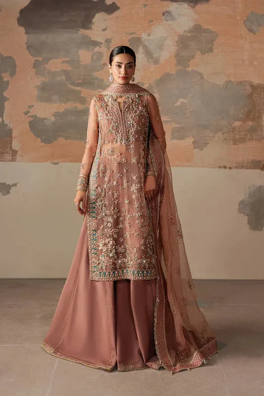Ayzel Solaris Wedding Formals 25 Nude Peach Organza – view 1 – Poshaq