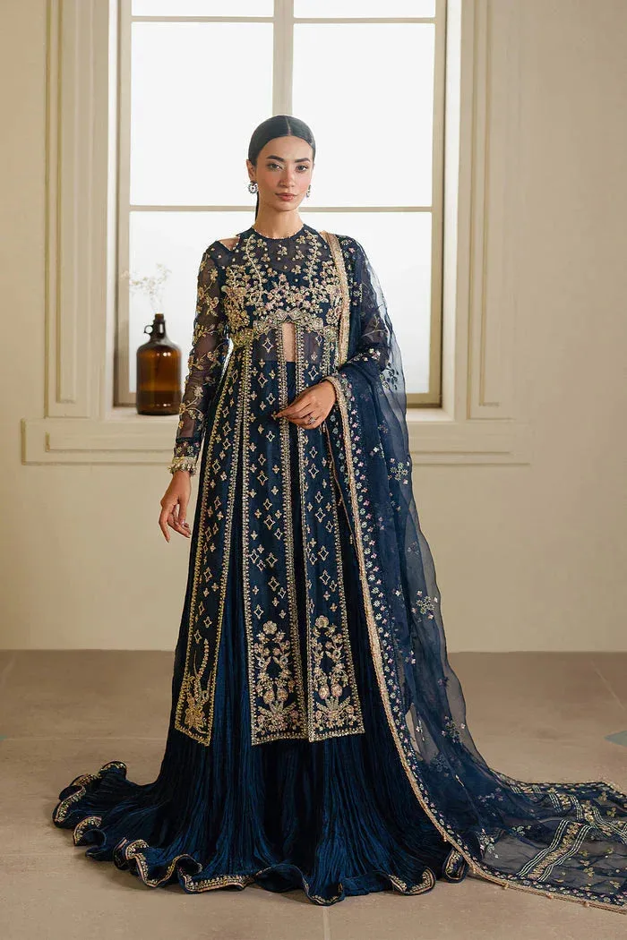 Ayzel Solaris Wedding Formals 25 Navy Blue Organza – view 1 – Poshaq