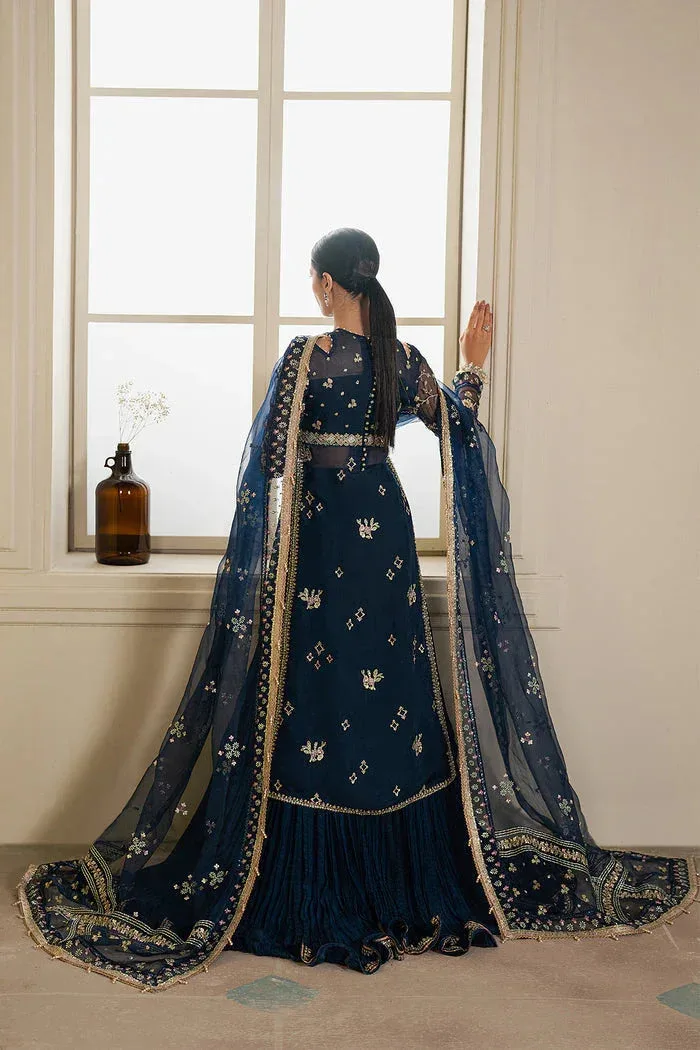 Ayzel Solaris Wedding Formals 25 Navy Blue Organza – view 2 – Poshaq
