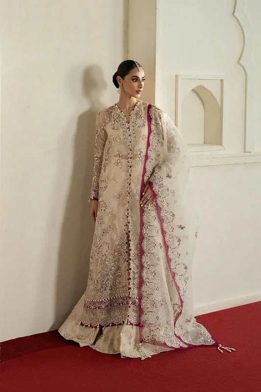 Ayzel Pehli Nazar 25 Ivory Organza – view 1 – Poshaq