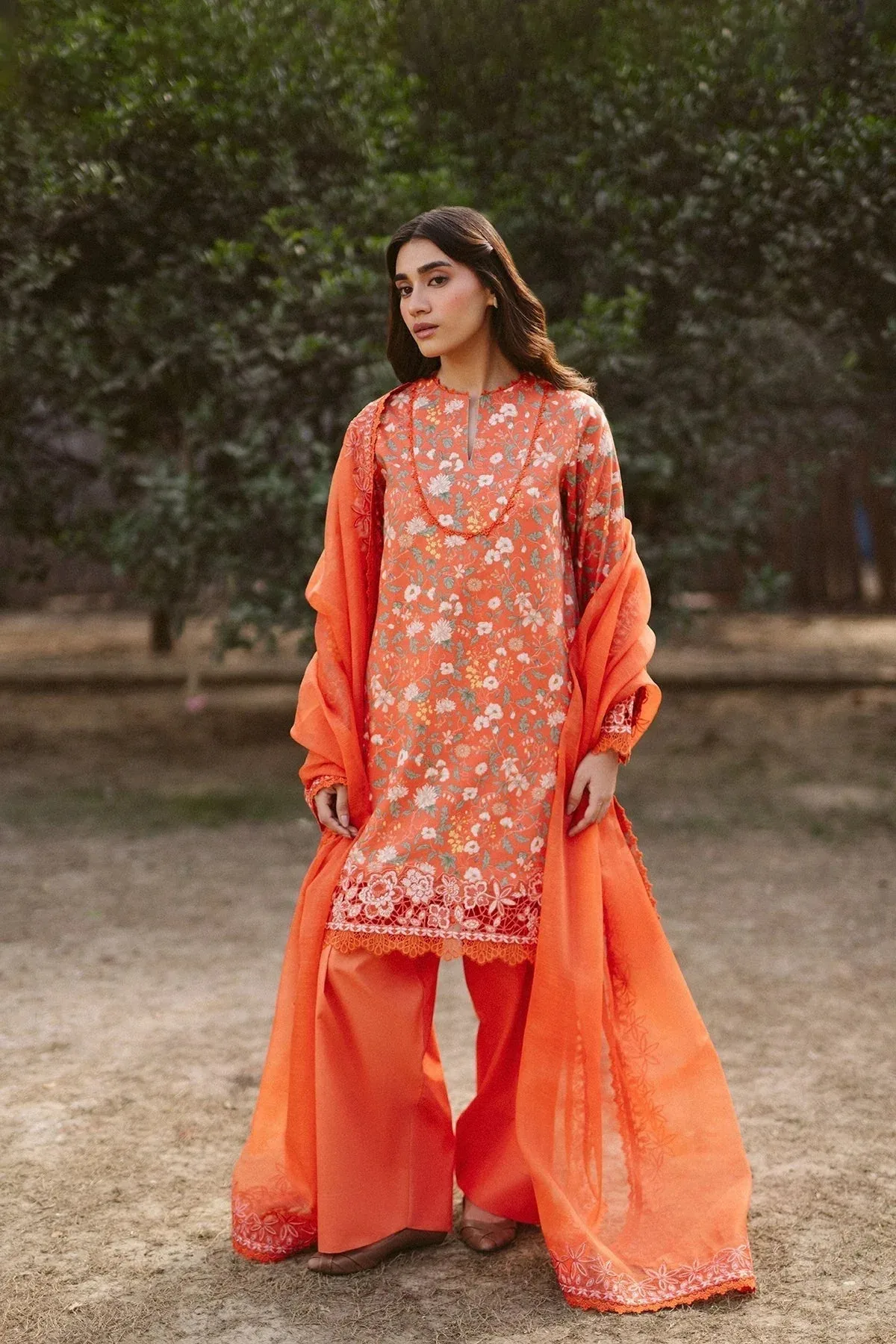 Ayzel The Bare Minimum Pinkish Orange Cotton – view 1 – Poshaq