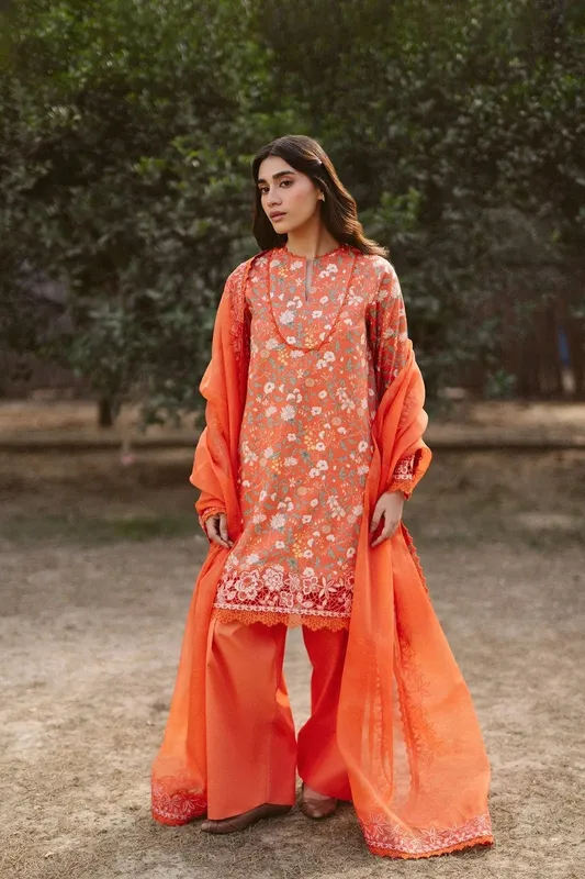 Ayzel The Bare Minimum Pinkish Orange Cotton – view 1 – Poshaq