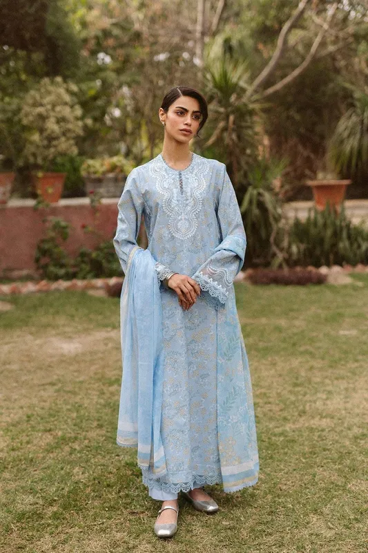 Ayzel The Bare Minimum Sky Blue Chiffon – view 1 – Poshaq