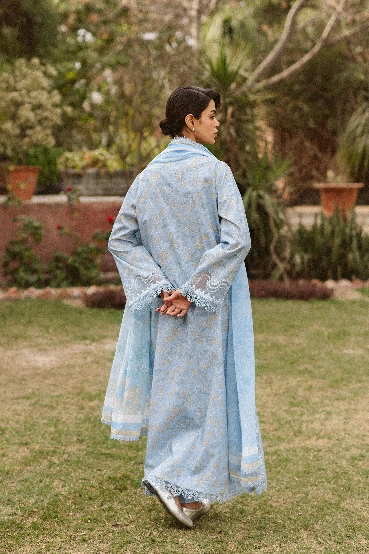 Ayzel The Bare Minimum Sky Blue Chiffon – view 2 – Poshaq