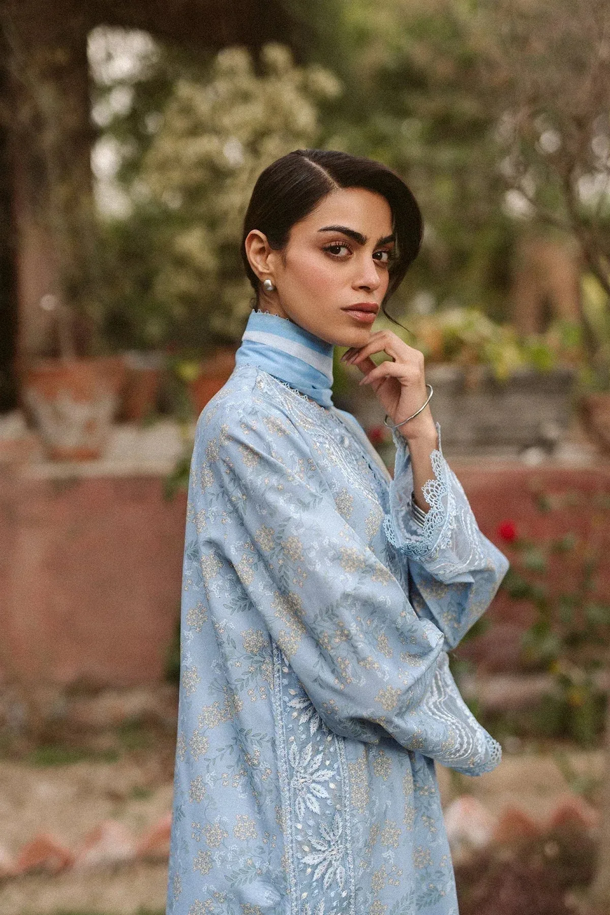 Ayzel The Bare Minimum Sky Blue Chiffon – view 4 – Poshaq