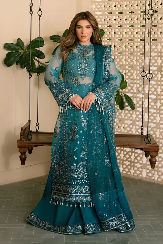 Ayzel Solene Wedding Formals Teal Raw Silk – view 1 – Poshaq