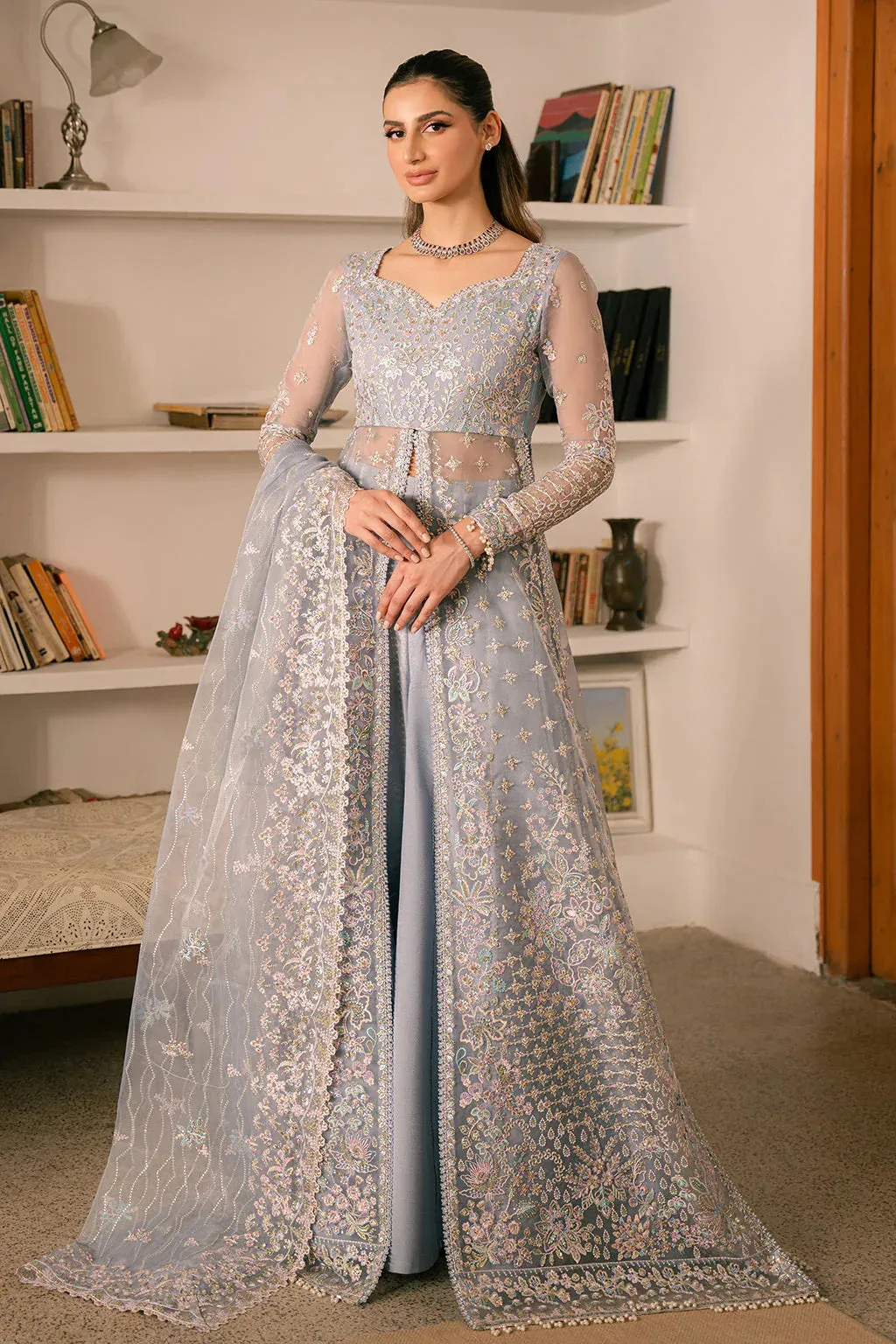 Ayzel Solene Wedding Formals Light Blue Raw Silk – view 1 – Poshaq