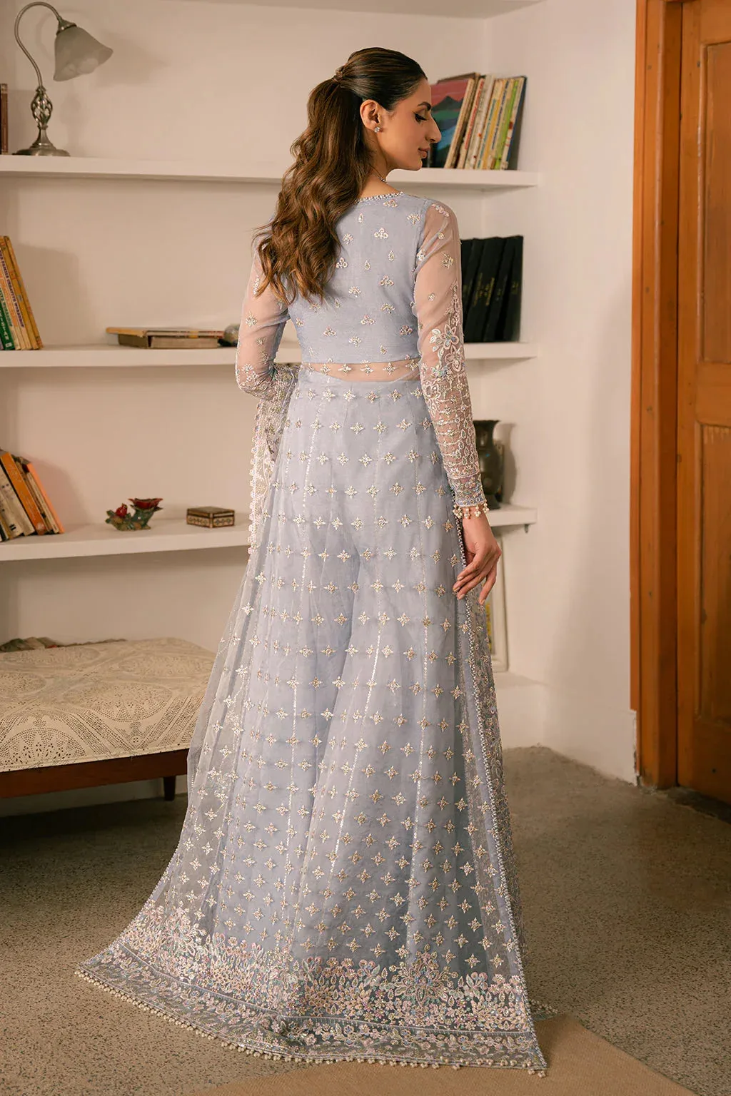 Ayzel Solene Wedding Formals Light Blue Raw Silk – view 2 – Poshaq