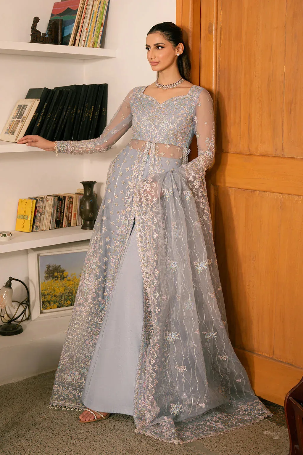 Ayzel Solene Wedding Formals Light Blue Raw Silk – view 4 – Poshaq