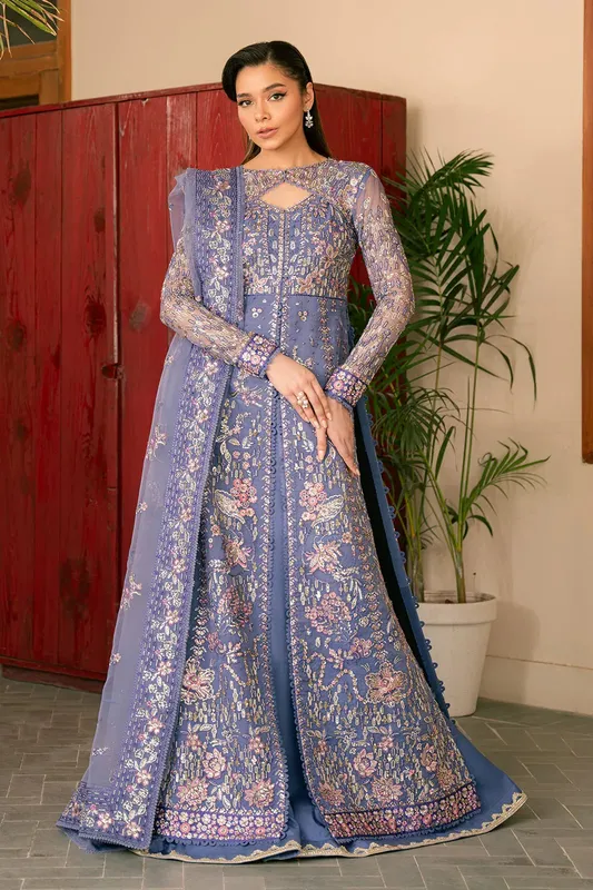 Ayzel Solene Wedding Formals Sky Blue Raw Silk – view 1 – Poshaq