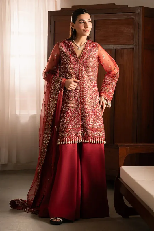 Ayzel Solene Wedding Formals Red Raw Silk – view 1 – Poshaq