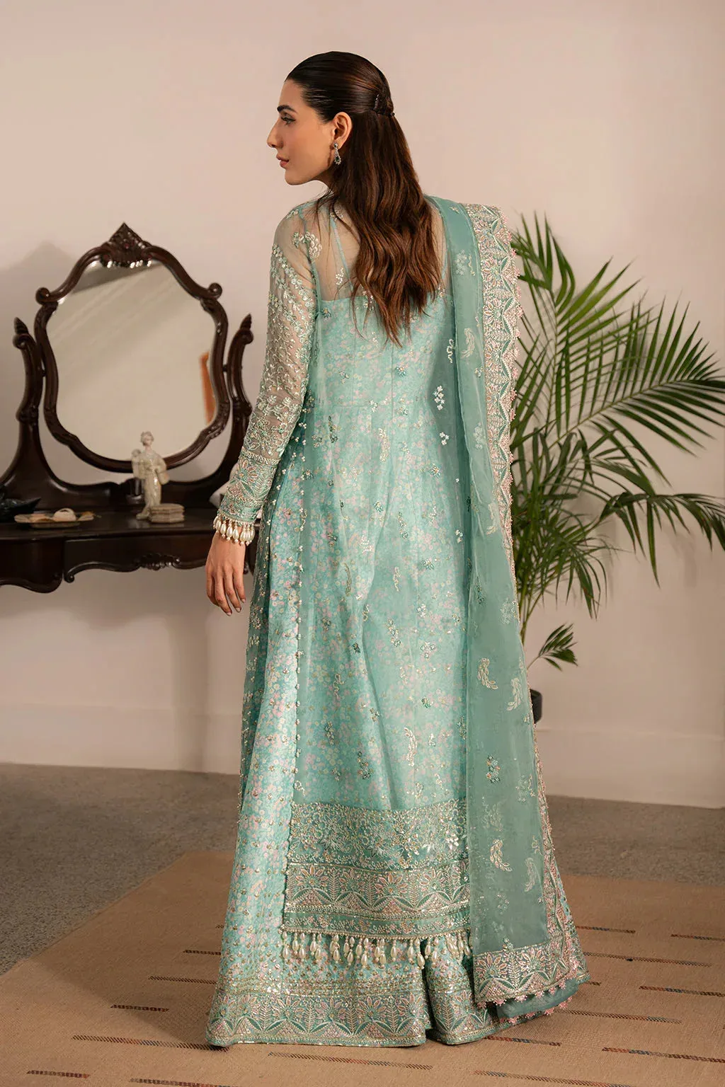 Ayzel Solene Wedding Formals Sea Green Organza – view 2 – Poshaq