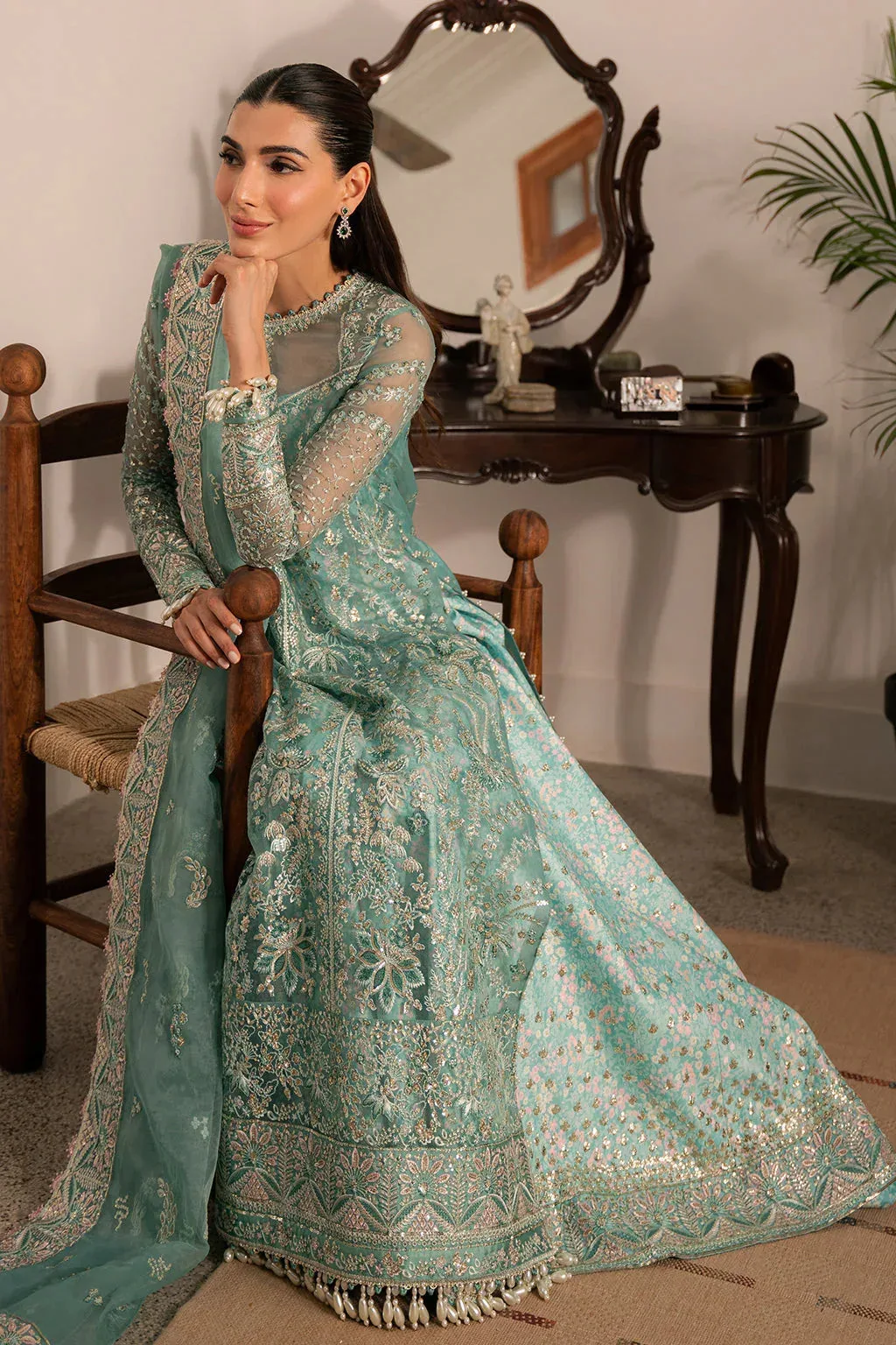 Ayzel Solene Wedding Formals Sea Green Organza – view 4 – Poshaq