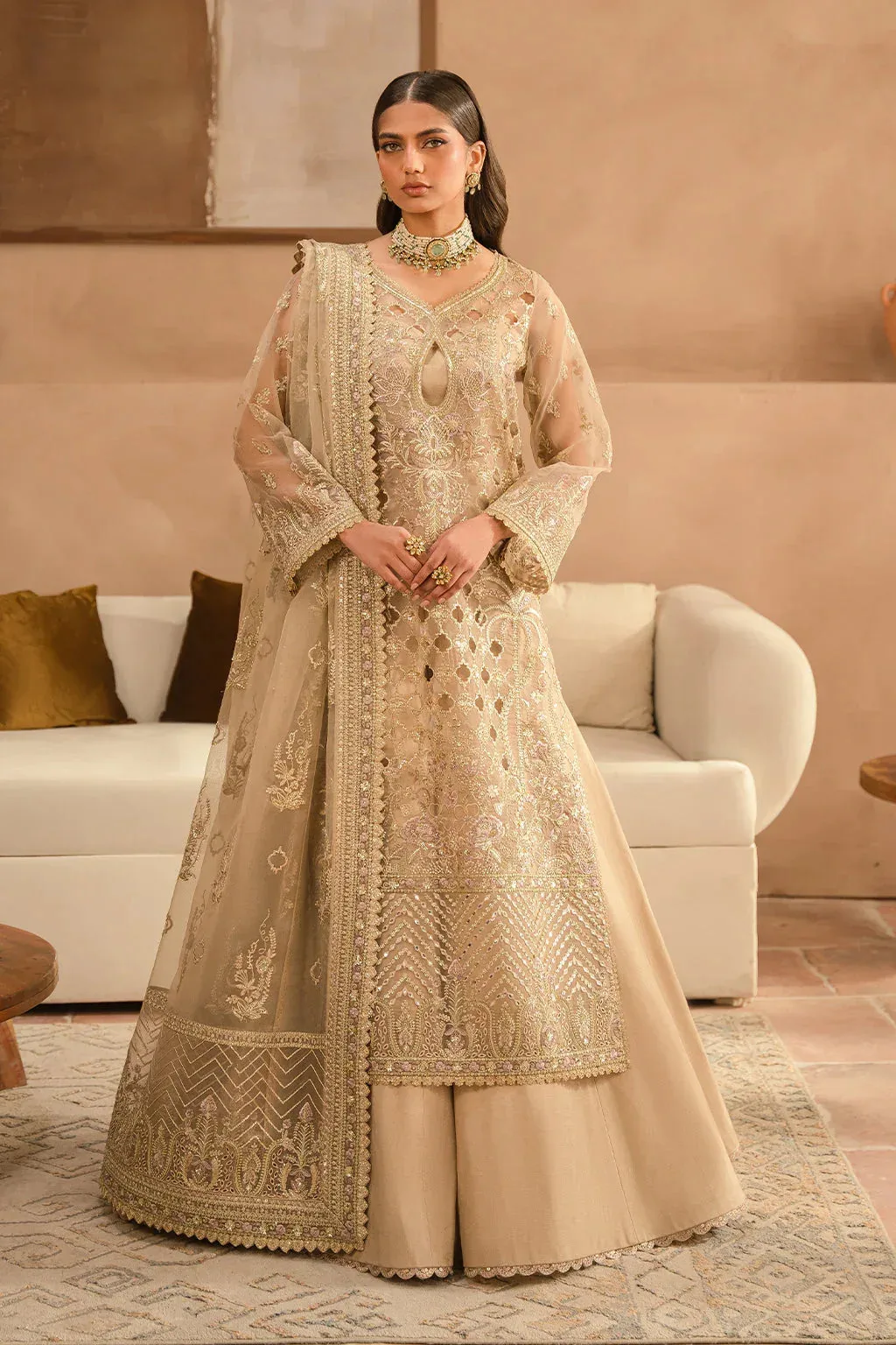 Ayzel Panache Wedding Formals Beige Raw Silk – view 1 – Poshaq