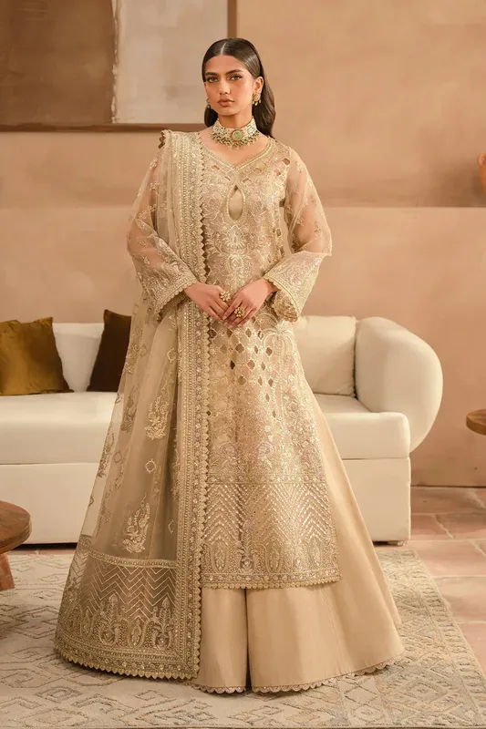 Ayzel Panache Wedding Formals Beige Raw Silk – view 1 – Poshaq