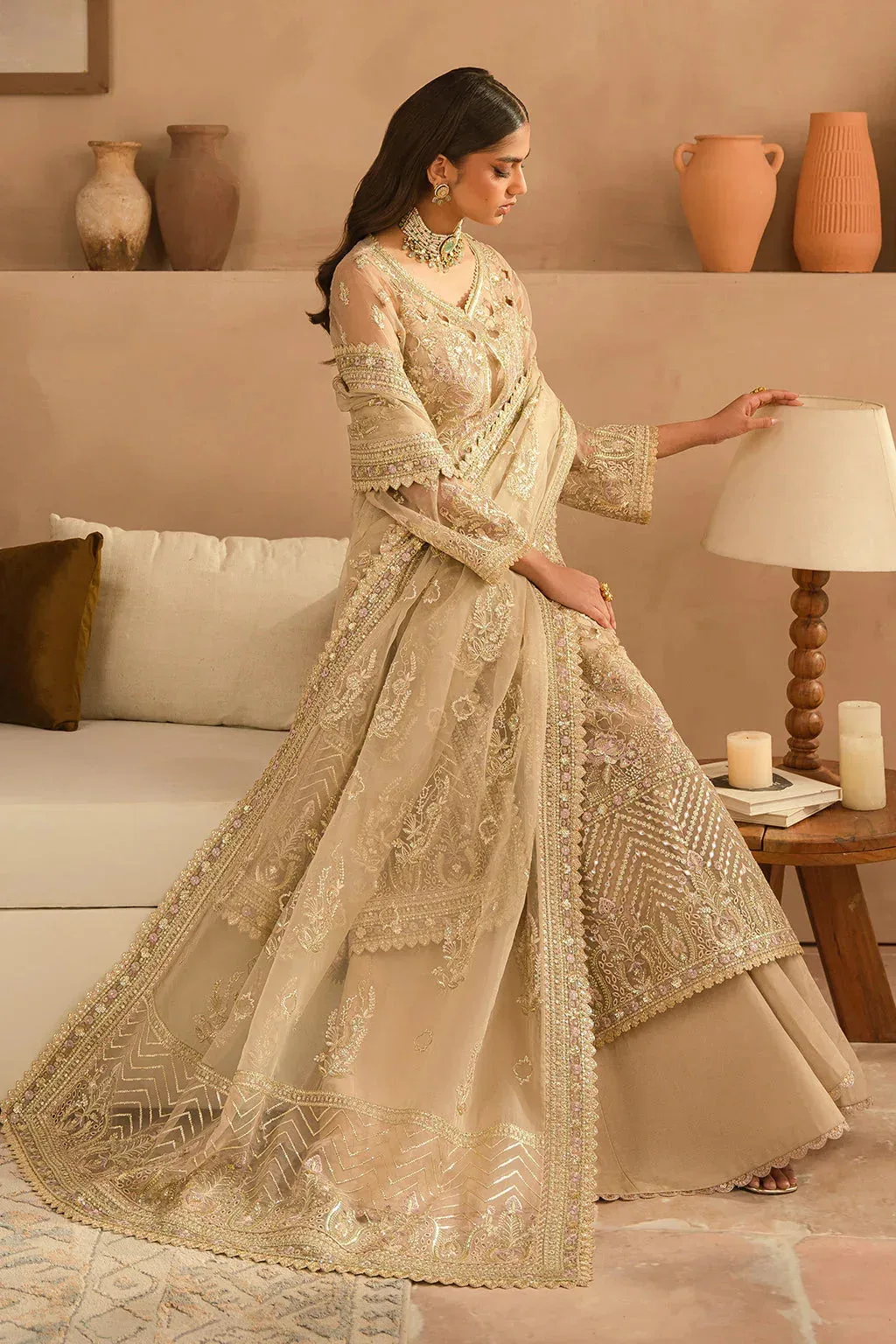 Ayzel Panache Wedding Formals Beige Raw Silk – view 7 – Poshaq