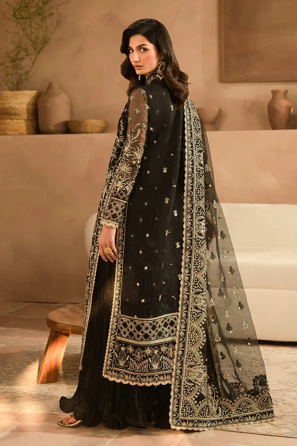 Ayzel Panache Wedding Formals Black Raw Silk – view 2 – Poshaq