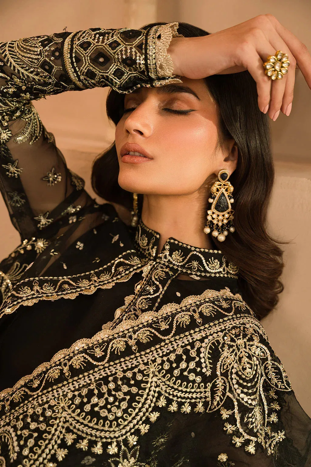 Ayzel Panache Wedding Formals Black Raw Silk – view 3 – Poshaq