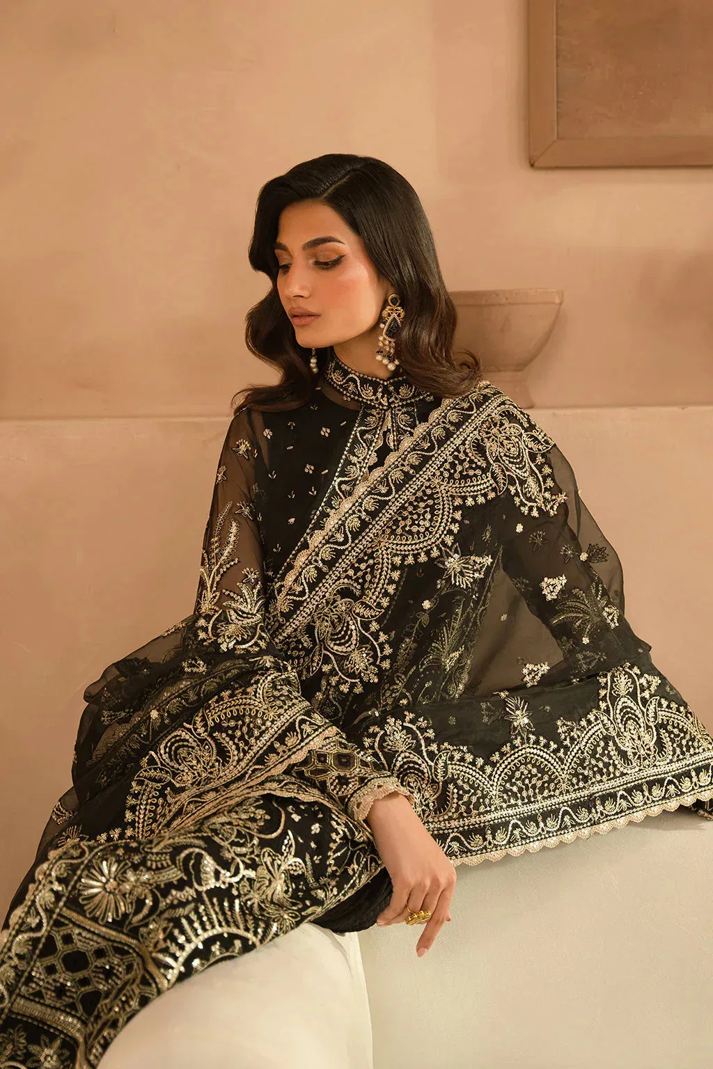 Ayzel Panache Wedding Formals Black Raw Silk – view 4 – Poshaq