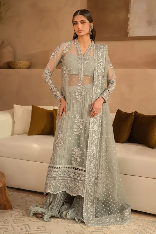 Ayzel Panache Wedding Formals Grey Raw Silk – view 1 – Poshaq