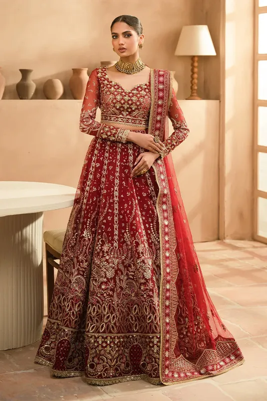 Ayzel Panache Wedding Formals Maroon Raw Silk – view 1 – Poshaq
